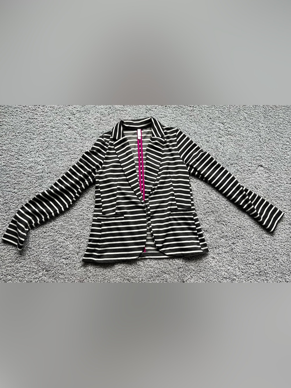 Striped Black and White Blazer Jacket